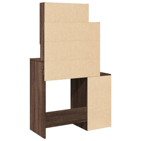 vidaXL Dressing Table with Cabinet Brown Oak 80x35x132 cm