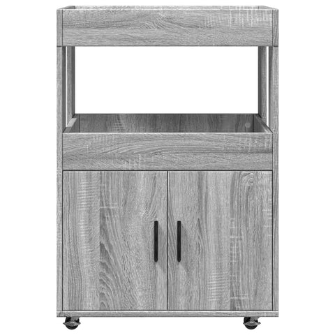 vidaXL Bar Cart Grey Sonoma 60x39.5x89 cm Engineered Wood