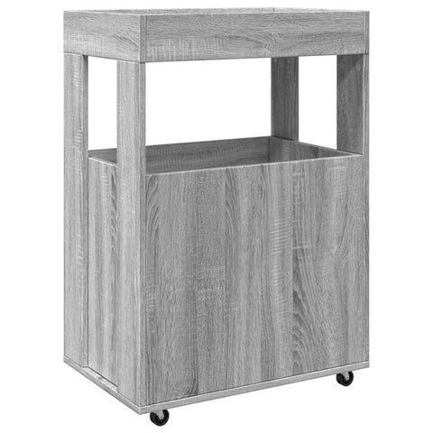 vidaXL Bar Cart Grey Sonoma 60x39.5x89 cm Engineered Wood