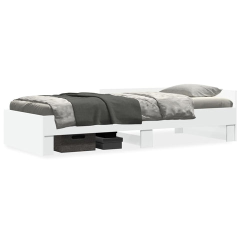 vidaXL Bed Frame without Mattress White 75x190 cm Small Single Engineered Wood