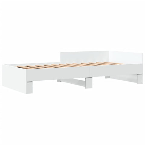 vidaXL Bed Frame without Mattress White 75x190 cm Small Single Engineered Wood