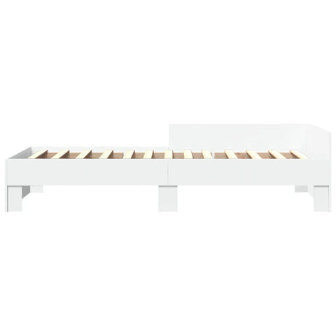 vidaXL Bed Frame without Mattress White 75x190 cm Small Single Engineered Wood