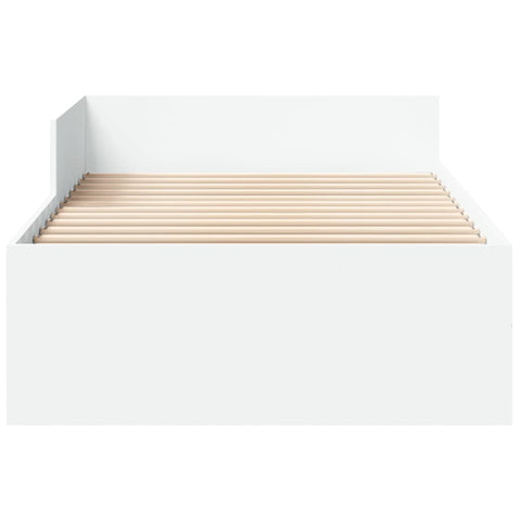 vidaXL Bed Frame without Mattress White 75x190 cm Small Single Engineered Wood