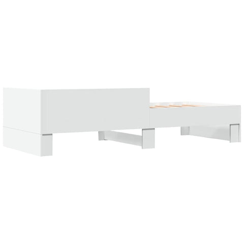 vidaXL Bed Frame without Mattress White 75x190 cm Small Single Engineered Wood