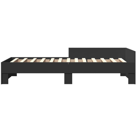 vidaXL Bed Frame without Mattress Black 75x190 cm Small Single Engineered Wood