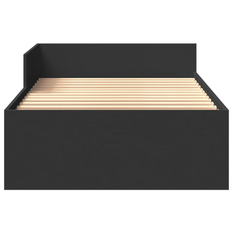 vidaXL Bed Frame without Mattress Black 75x190 cm Small Single Engineered Wood