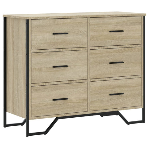 vidaXL Chest of Drawers Sonoma Oak 91x35.5x74.5 cm Engineered wood