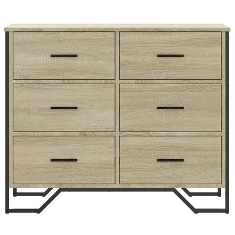 vidaXL Chest of Drawers Sonoma Oak 91x35.5x74.5 cm Engineered wood