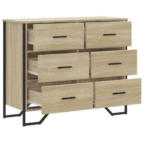 vidaXL Chest of Drawers Sonoma Oak 91x35.5x74.5 cm Engineered wood