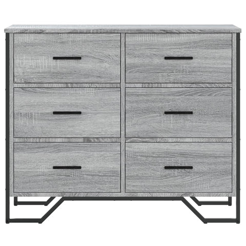 vidaXL Chest of Drawers Grey Sonoma 91x35.5x74.5 cm Engineered wood