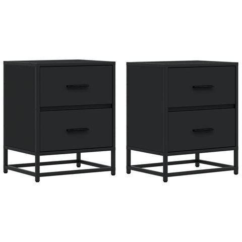vidaXL Bedside Cabinets 2 pcs Black 40x31x50 cm Engineered Wood