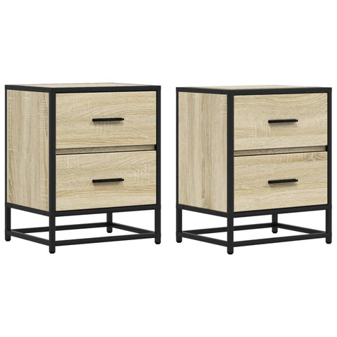 vidaXL Bedside Cabinets 2 pcs Sonoma Oak 40x31x50 cm Engineered Wood