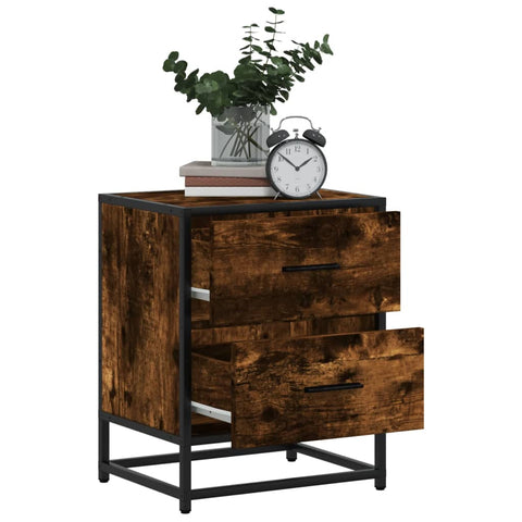 vidaXL Bedside Cabinet Smoked Oak 40x31x50 cm Engineered Wood