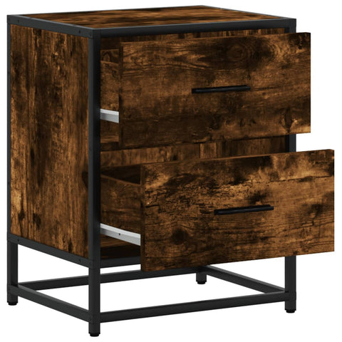 vidaXL Bedside Cabinet Smoked Oak 40x31x50 cm Engineered Wood