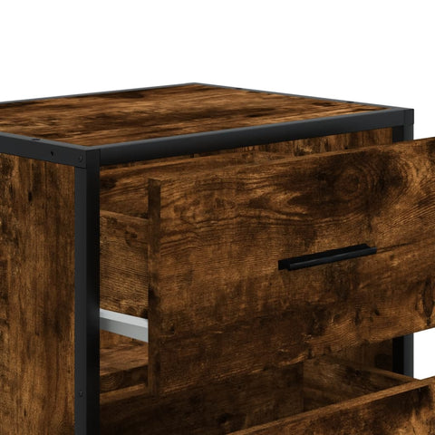 vidaXL Bedside Cabinet Smoked Oak 40x31x50 cm Engineered Wood