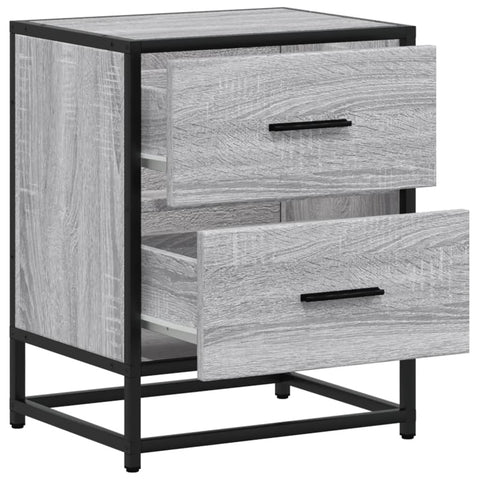 vidaXL Bedside Cabinet Grey Sonoma 40x31x50 cm Engineered Wood