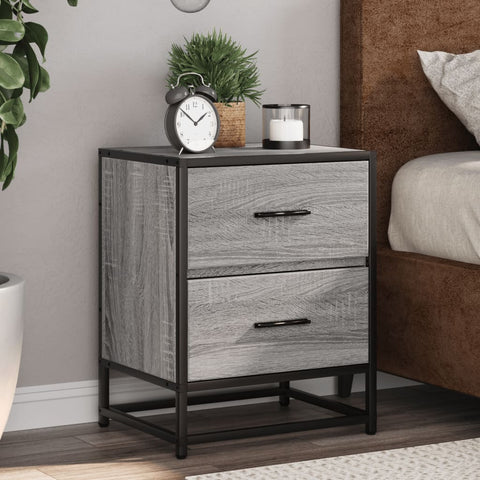 vidaXL Bedside Cabinet Grey Sonoma 40x31x50 cm Engineered Wood
