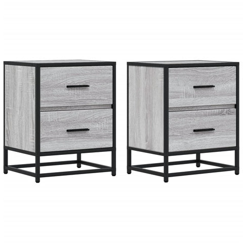 vidaXL Bedside Cabinets 2 pcs Grey Sonoma 40x31x50 cm Engineered Wood