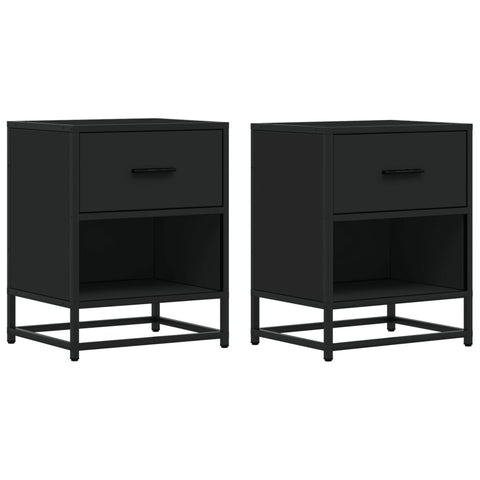 vidaXL Bedside Cabinets 2 pcs Black 40x31x50 cm Engineered Wood