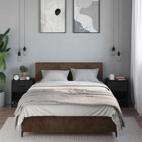 vidaXL Bedside Cabinets 2 pcs Black 40x31x50 cm Engineered Wood