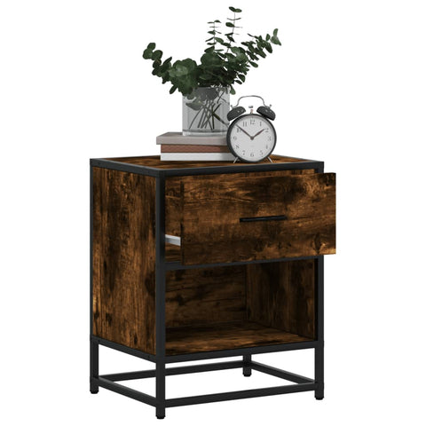 vidaXL Bedside Cabinet Smoked Oak 40x31x50 cm Engineered Wood