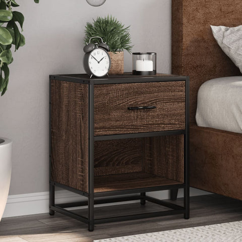 vidaXL Bedside Cabinet Brown Oak 40x31x50 cm Engineered Wood