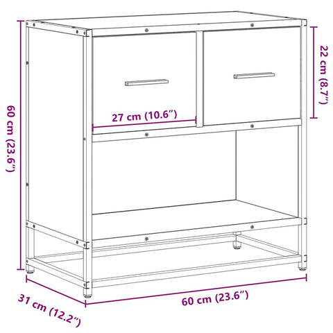 vidaXL Bedside Cabinet Black 60x31x60 cm Engineered Wood and Metal