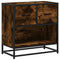 vidaXL Bedside Cabinet Smoked Oak 60x31x60 cm Engineered Wood and Metal