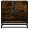 vidaXL Bedside Cabinet Smoked Oak 60x31x60 cm Engineered Wood and Metal