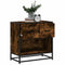 vidaXL Bedside Cabinet Smoked Oak 60x31x60 cm Engineered Wood and Metal