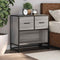 vidaXL Bedside Cabinet Grey Sonoma 60x31x60 cm Engineered Wood and Metal