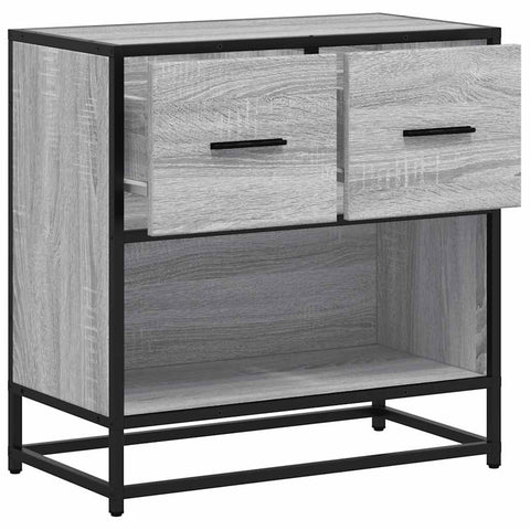 vidaXL Bedside Cabinet Grey Sonoma 60x31x60 cm Engineered Wood and Metal