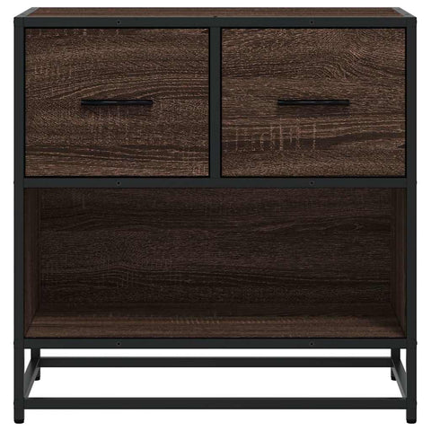 vidaXL Bedside Cabinet Brown Oak 60x31x60 cm Engineered Wood and Metal