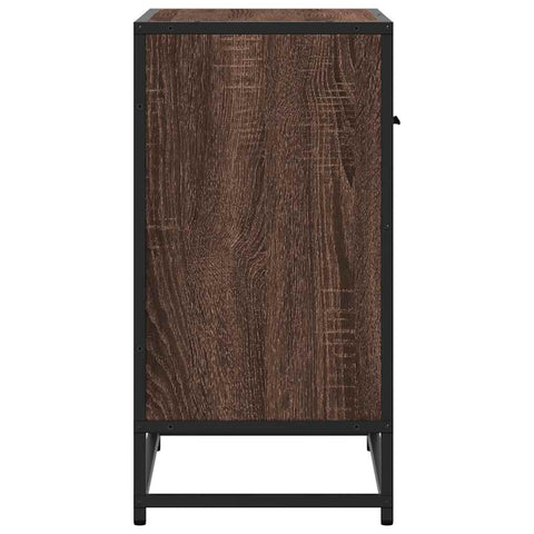 vidaXL Bedside Cabinet Brown Oak 60x31x60 cm Engineered Wood and Metal