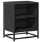 vidaXL Bedside Cabinet Black 40x31x50 cm Engineered Wood and Metal