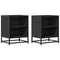 vidaXL Bedside Cabinets 2 pcs Black 40x31x50 cm Engineered Wood and Metal