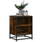 vidaXL Bedside Cabinet Smoked Oak 40x31x50 cm Engineered Wood and Metal