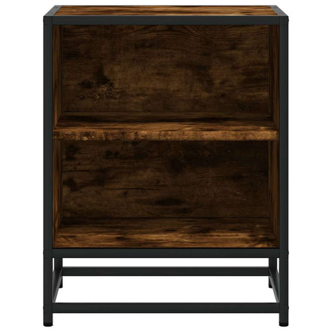 vidaXL Bedside Cabinets 2 pcs Smoked Oak 40x31x50 cm Engineered Wood and Metal