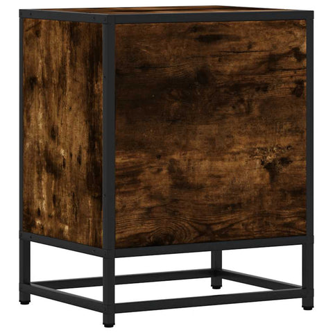vidaXL Bedside Cabinets 2 pcs Smoked Oak 40x31x50 cm Engineered Wood and Metal