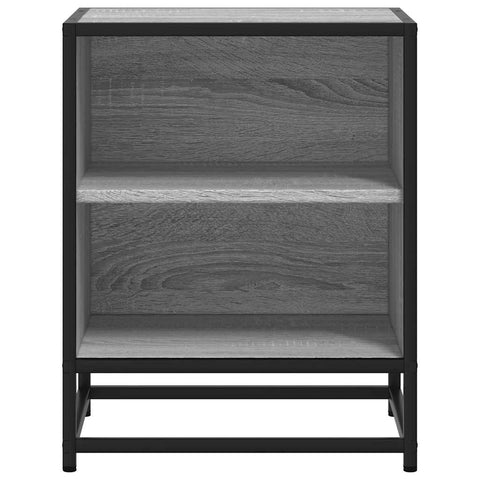 vidaXL Bedside Cabinet Grey Sonoma 40x31x50 cm Engineered Wood and Metal
