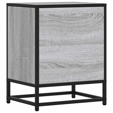 vidaXL Bedside Cabinet Grey Sonoma 40x31x50 cm Engineered Wood and Metal
