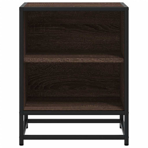 vidaXL Bedside Cabinet Brown Oak 40x31x50 cm Engineered Wood and Metal