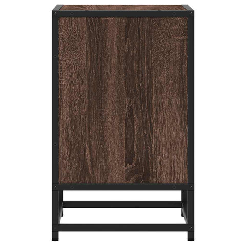vidaXL Bedside Cabinet Brown Oak 40x31x50 cm Engineered Wood and Metal