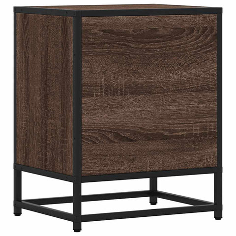 vidaXL Bedside Cabinets 2 pcs Brown Oak 40x31x50 cm Engineered Wood and Metal
