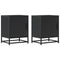 vidaXL Bedside Cabinet Black 40x31x50 cm Engineered Wood and Metal