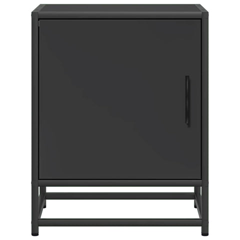 vidaXL Bedside Cabinet Black 40x31x50 cm Engineered Wood and Metal