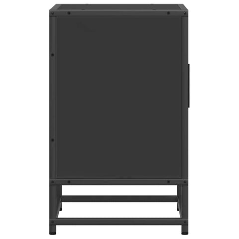 vidaXL Bedside Cabinet Black 40x31x50 cm Engineered Wood and Metal
