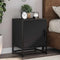 vidaXL Bedside Cabinet Black 40x31x50 cm Engineered Wood and Metal