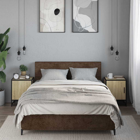 vidaXL Bedside Cabinets 2 pcs Sonoma Oak 40x31x50 cm Engineered Wood and Metal