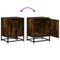 vidaXL Bedside Cabinet Smoked Oak 40x31x50 cm Engineered Wood and Metal